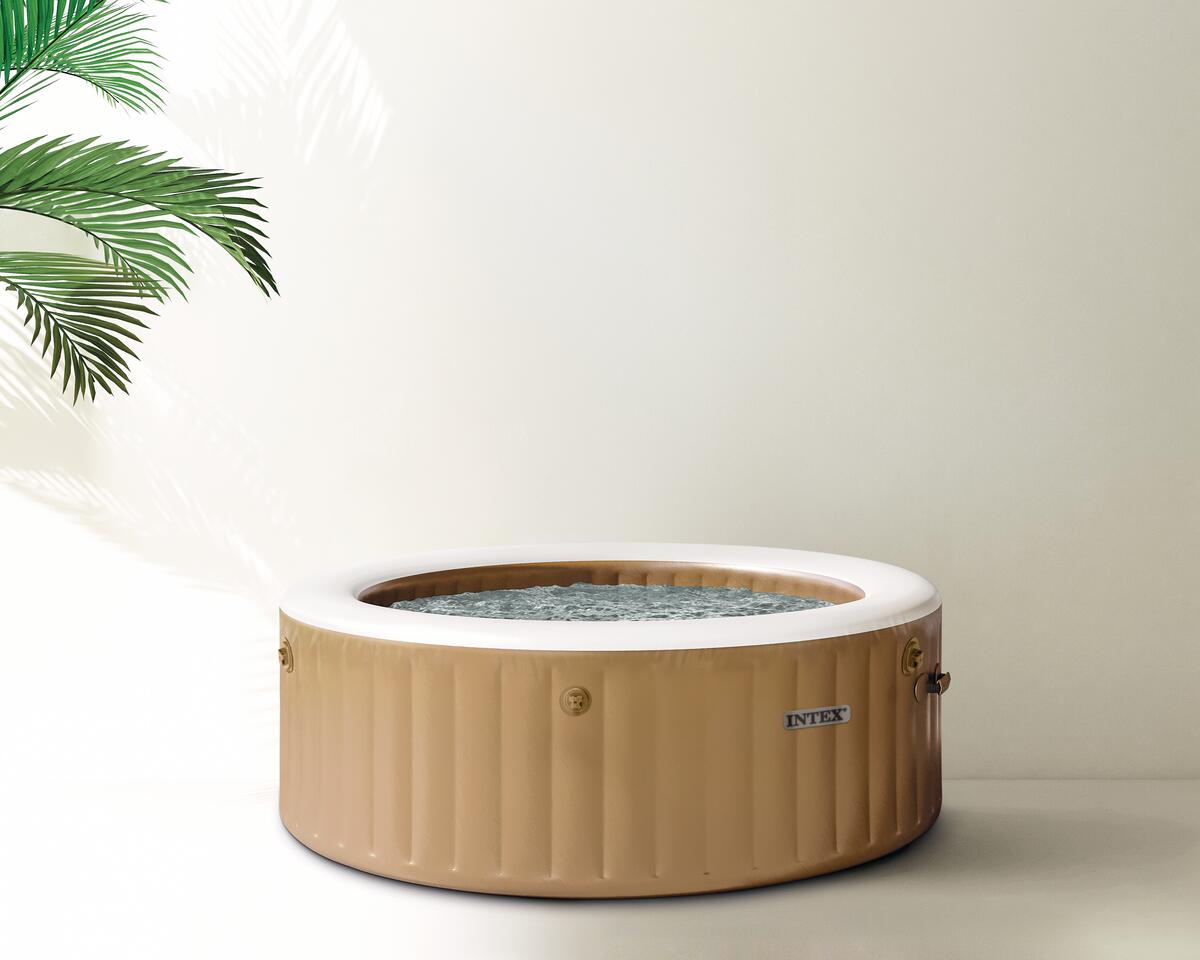 INTEX 28426ND - 4 person, 77" x 28"  Sahara Tan Round Bubble SPA set, 220-240 Vo 2/7
