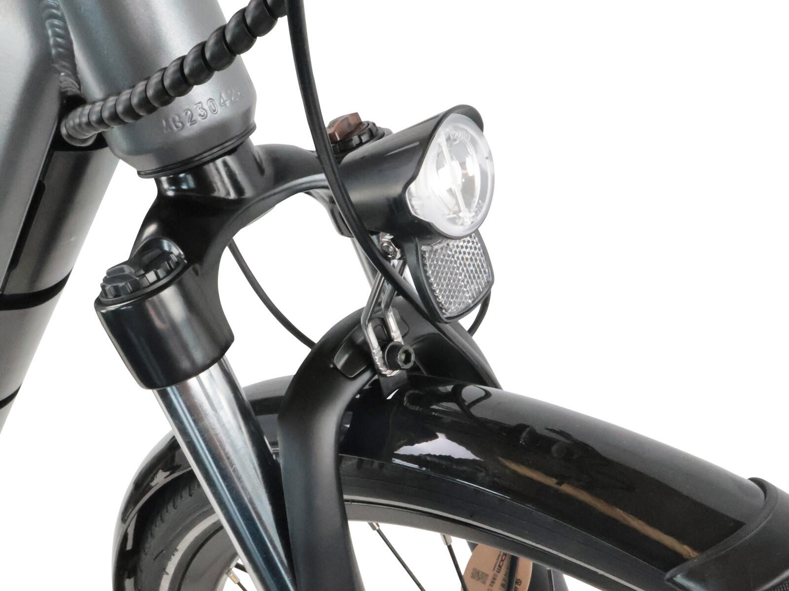 Unisex Elektro-Stadtfahrrad 12.8Ah 28-Zoll grau Urban 4/5