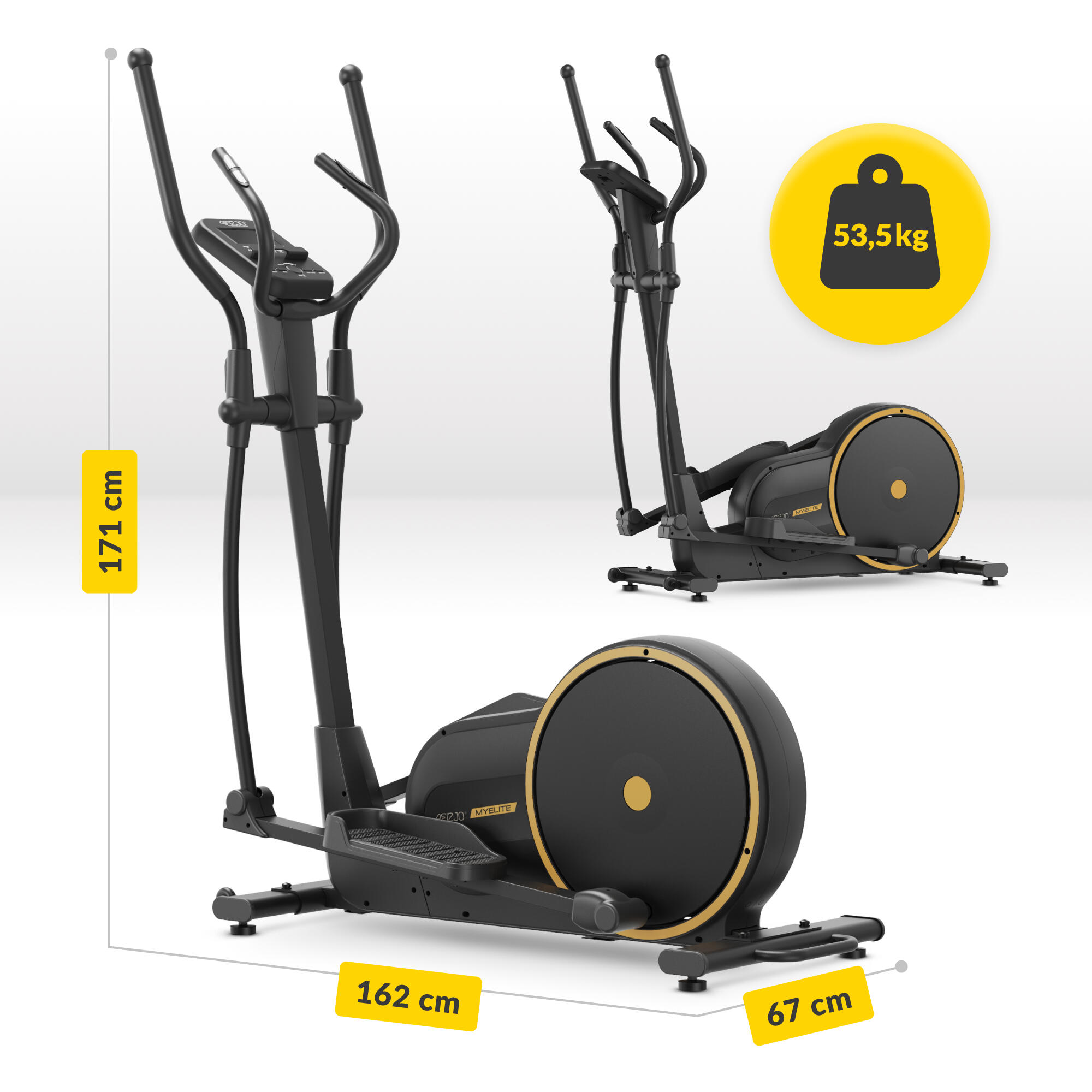 Crosstrainer MY-ELITE Ellipsentrainer Heimtrainer Fitness schwarz-blau 4FIZJO 5/7