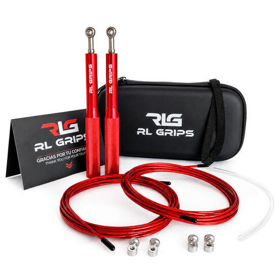 Professioneel Aluminium Speed Rope Springtouw Crosstraining Gym RL Grips Rood