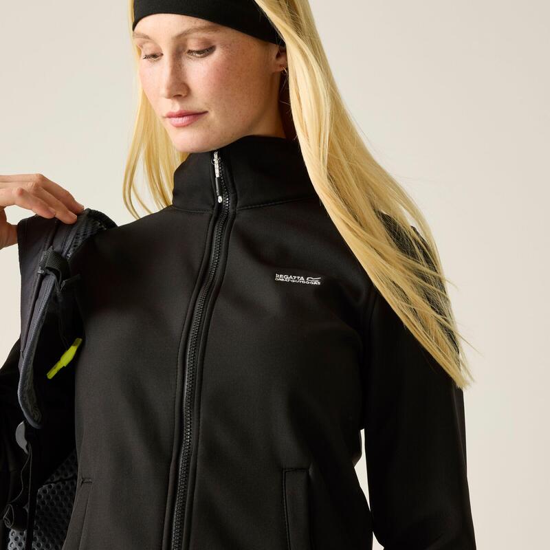 Softshelljacke Connie V Wandern/Outdoor/Trekking Damen Black Wasserdicht Ohne