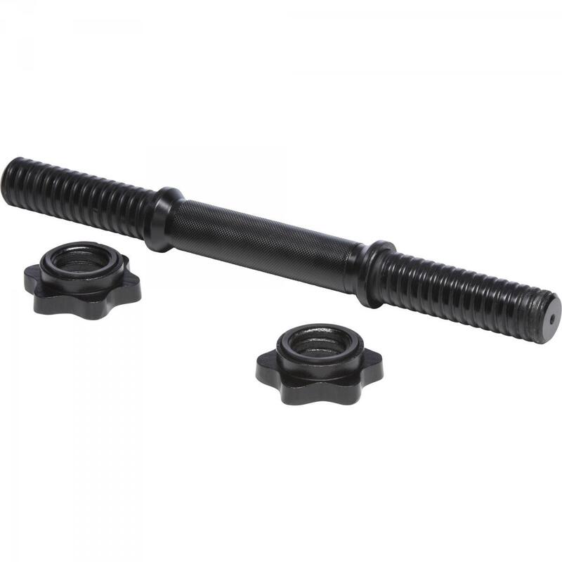 Bară de gantere neagră 35 cm cu piulite