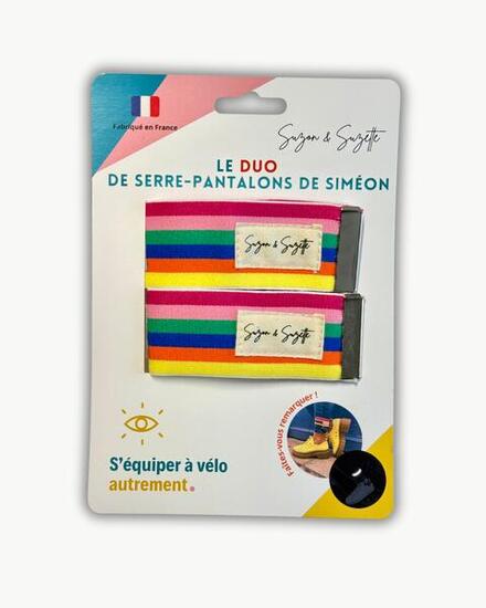 Set mit 2 reflektierenden Fahrradhosenclips, Regenbogen-Set