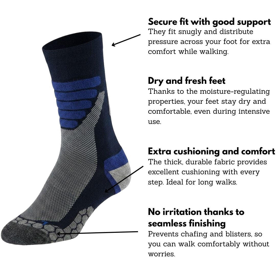 Xtreme - Wandelsokken Unisex - Multi Blauw - 4-Paar - Wandelsokken heren & dames 7/7
