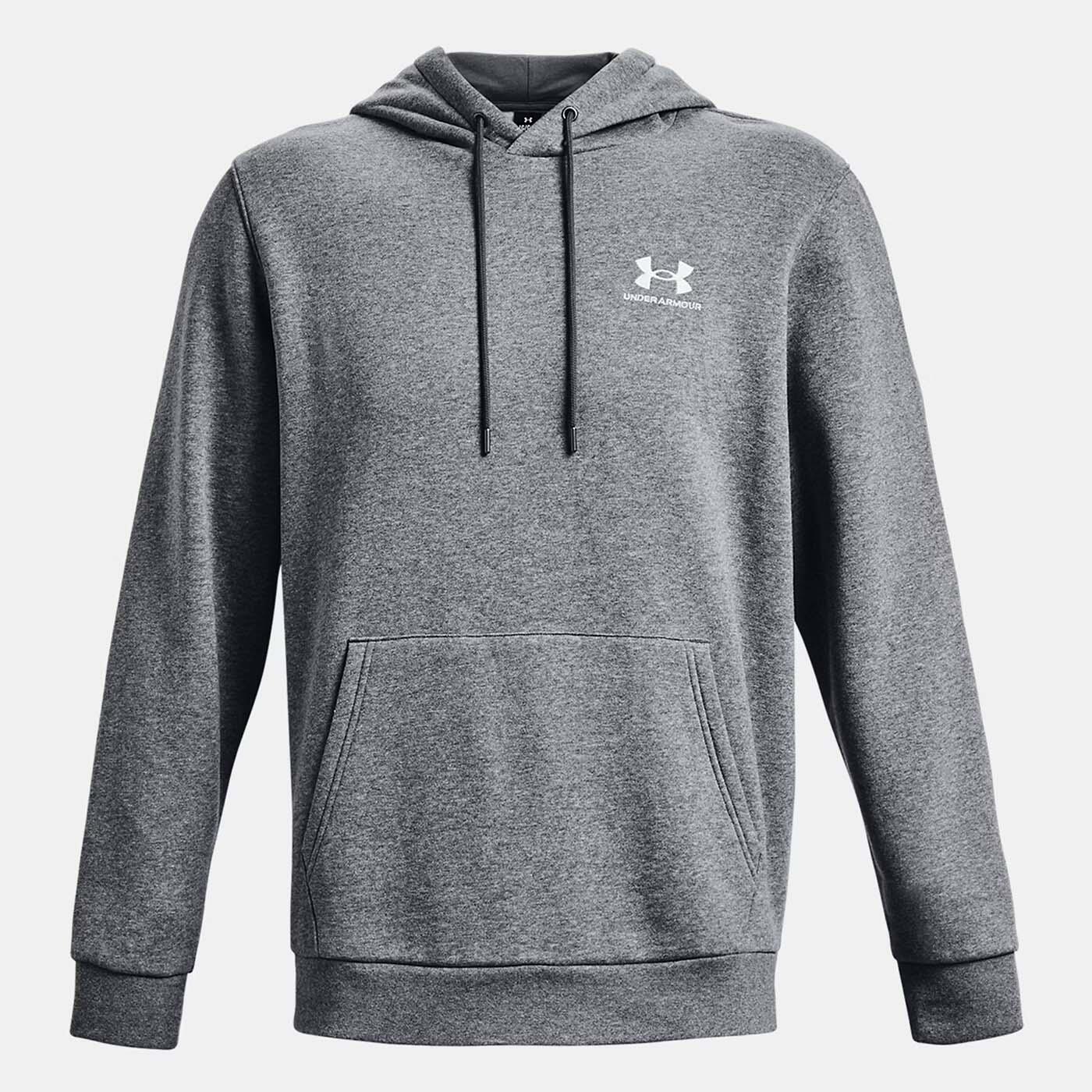 Felpa con cappuccio UA Icon Fleece uomo grigio mélange 3/6