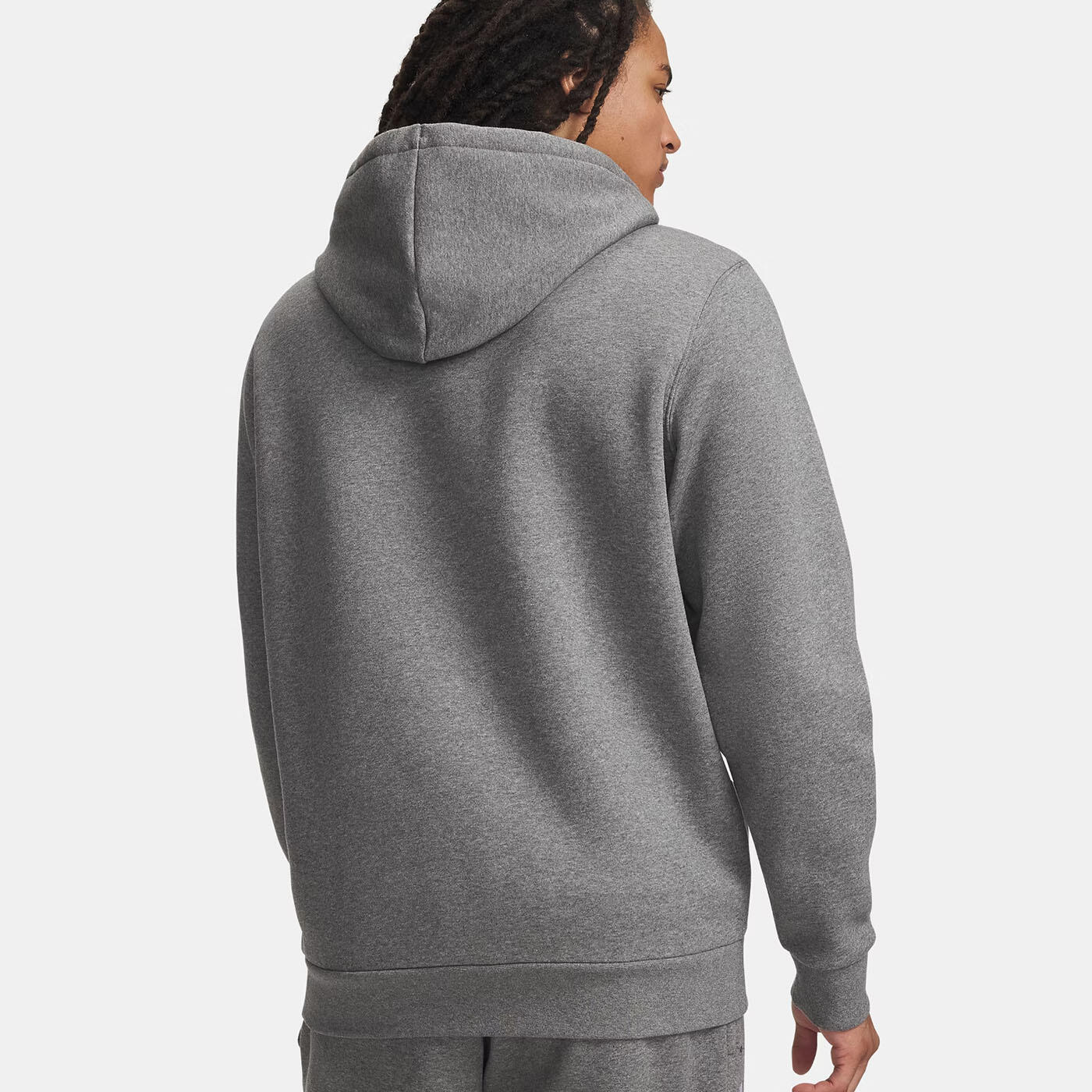 Felpa con cappuccio UA Icon Fleece uomo grigio mélange 2/6