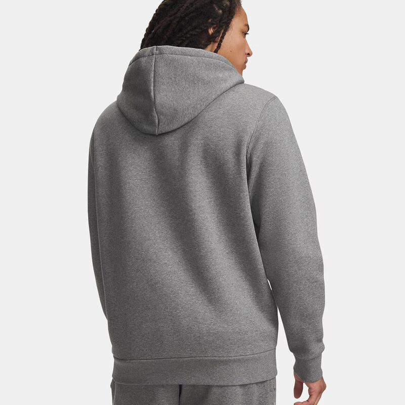 Hanorac cu glugă UA Icon Fleece bărbați gri melanj