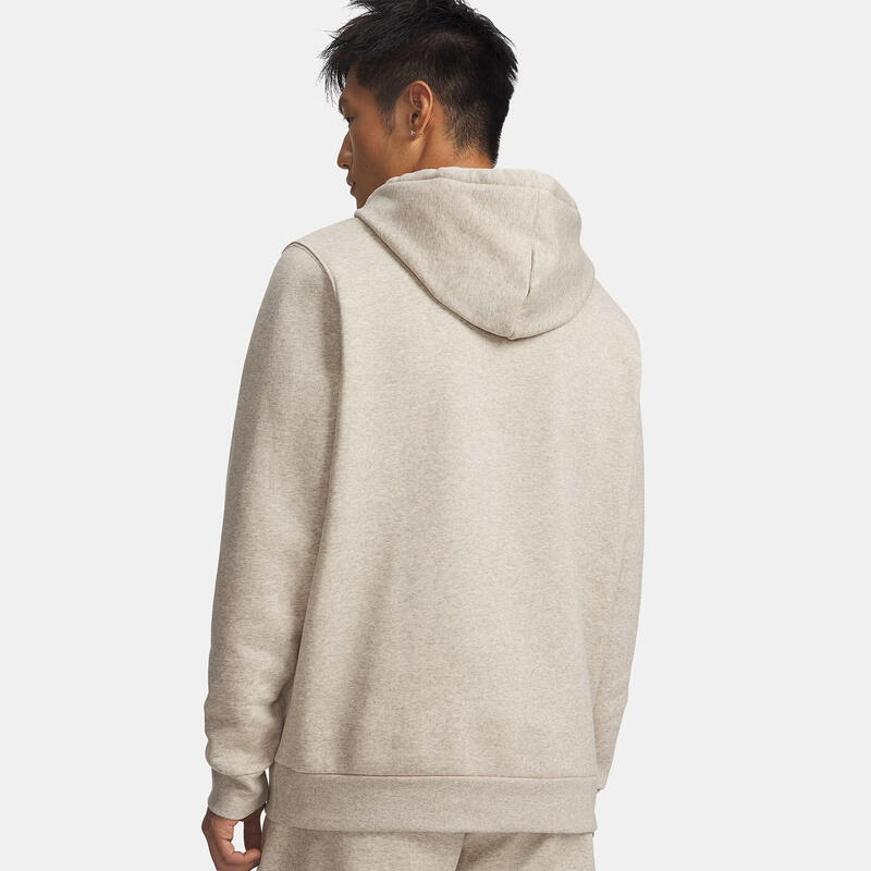 Hanorac cu glugă UA Icon Fleece taupe deschis melanj pentru bărbați
