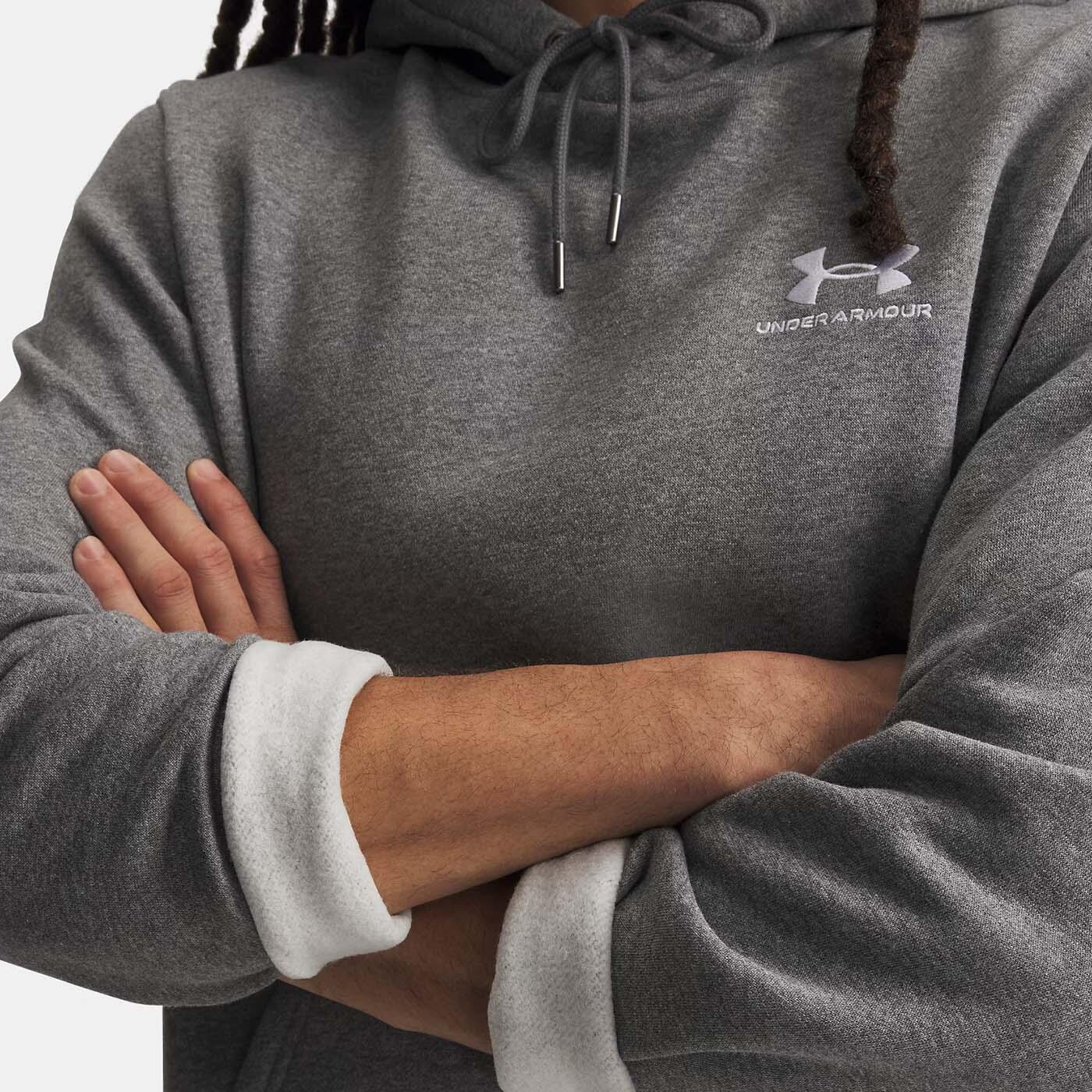 Felpa con cappuccio UA Icon Fleece uomo grigio mélange 5/6
