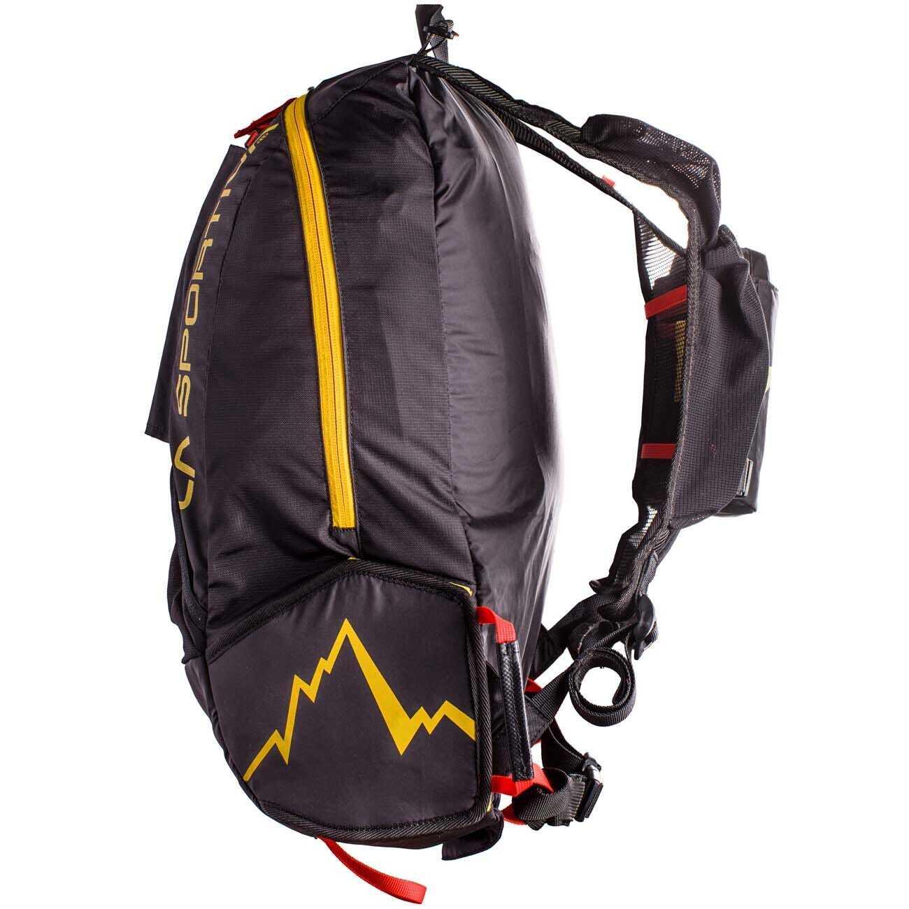 Sac Skimo La Sportiva nylon résistant noir/jaune, grand compartiment chaussures 5/5