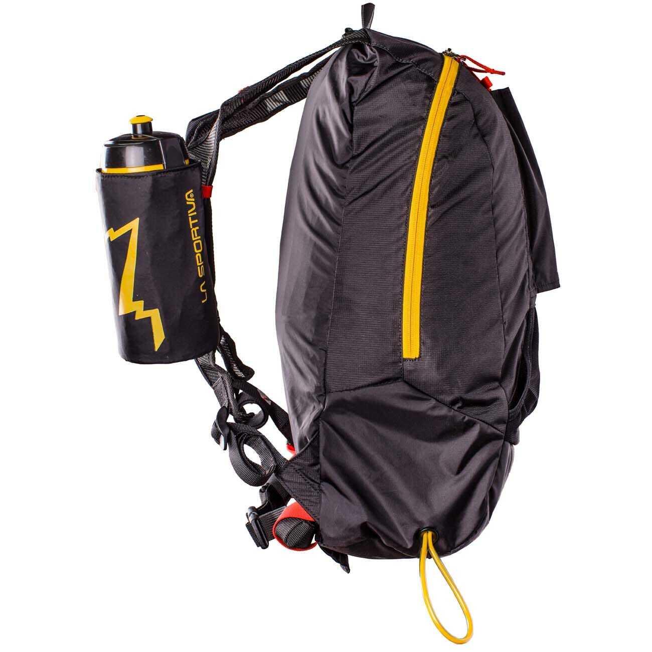 Sac Skimo La Sportiva nylon résistant noir/jaune, grand compartiment chaussures 4/5