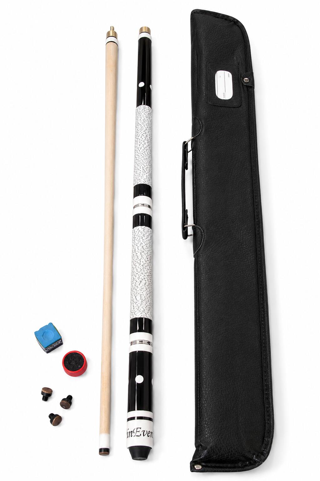 WinEver Billardqueue Set inkl. Tasche, Kreide, Trimmer und Ersatzleder 2/2