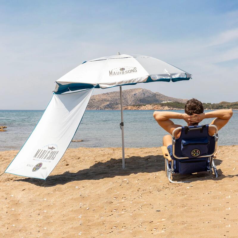 Umbrelă plajă Maui & Sons 190 cm UPF50+ cu protecție laterală