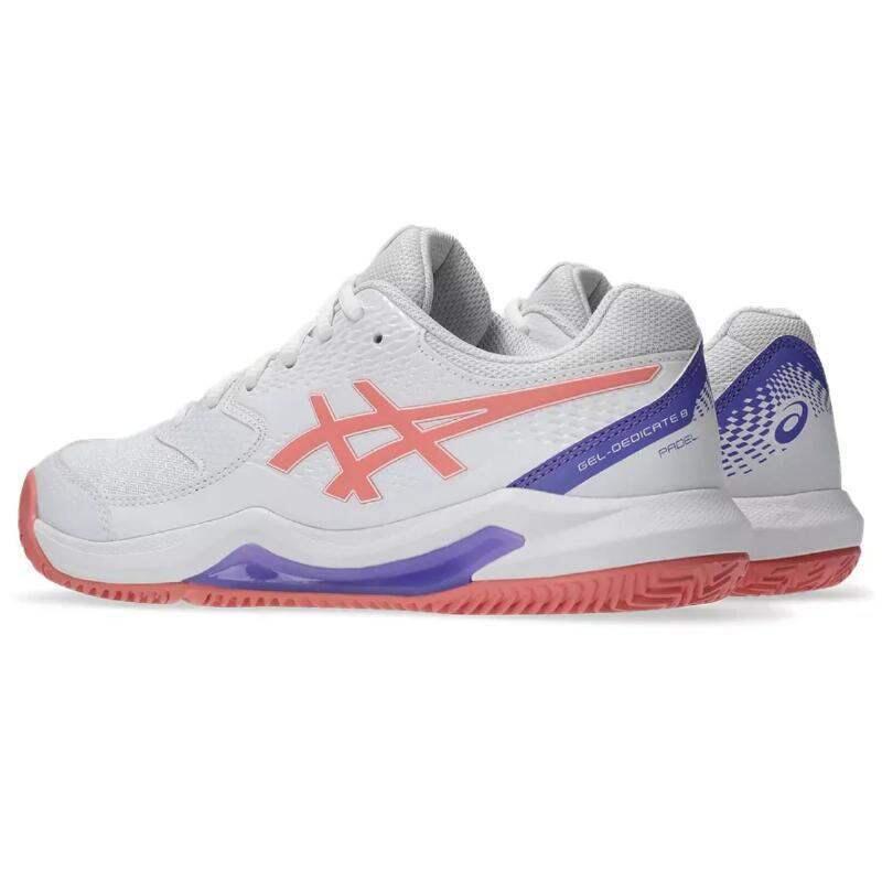 Zapatillas Asics Gel Dedicate 8 Padel Blanco Rosa Mujer 3/7