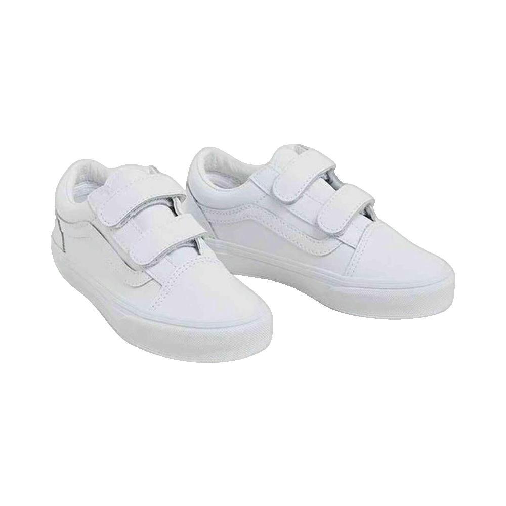 Chaussures Vans Old Skool V Classic Tumble Blanc Enfant 3/3