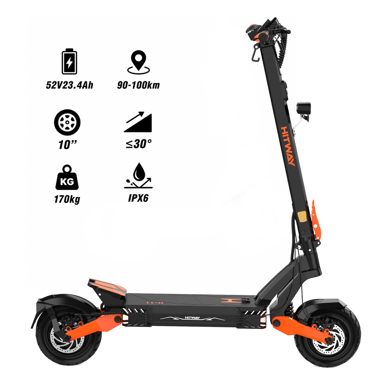 E-Scooter com motor de 1600 W e autonomia máxima de 90 km H11-ABE 7/7