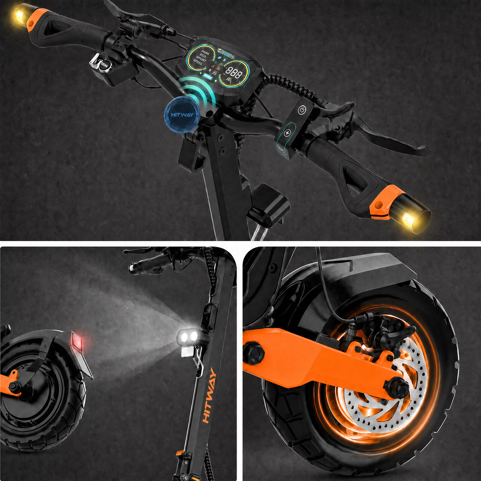 E-Scooter com motor de 1600 W e autonomia máxima de 90 km H11-ABE 6/7