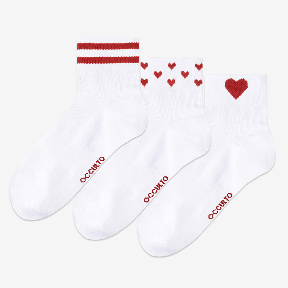 Damen Motiv Quarter Socken 3er Pack (Modell: Gianna) 2/6