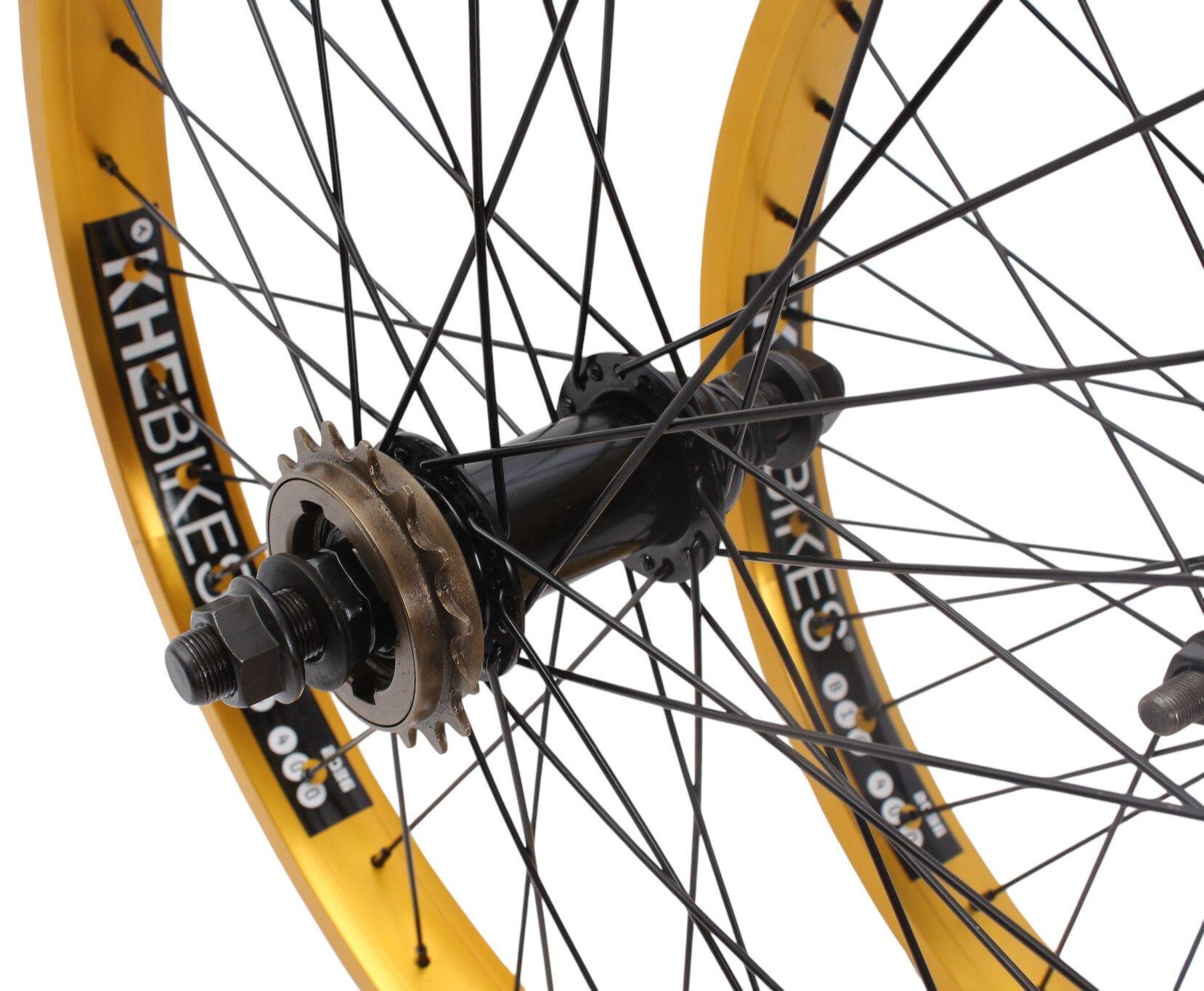 Paire de roues BMX KHE PRISM 20 pouces or 3/7