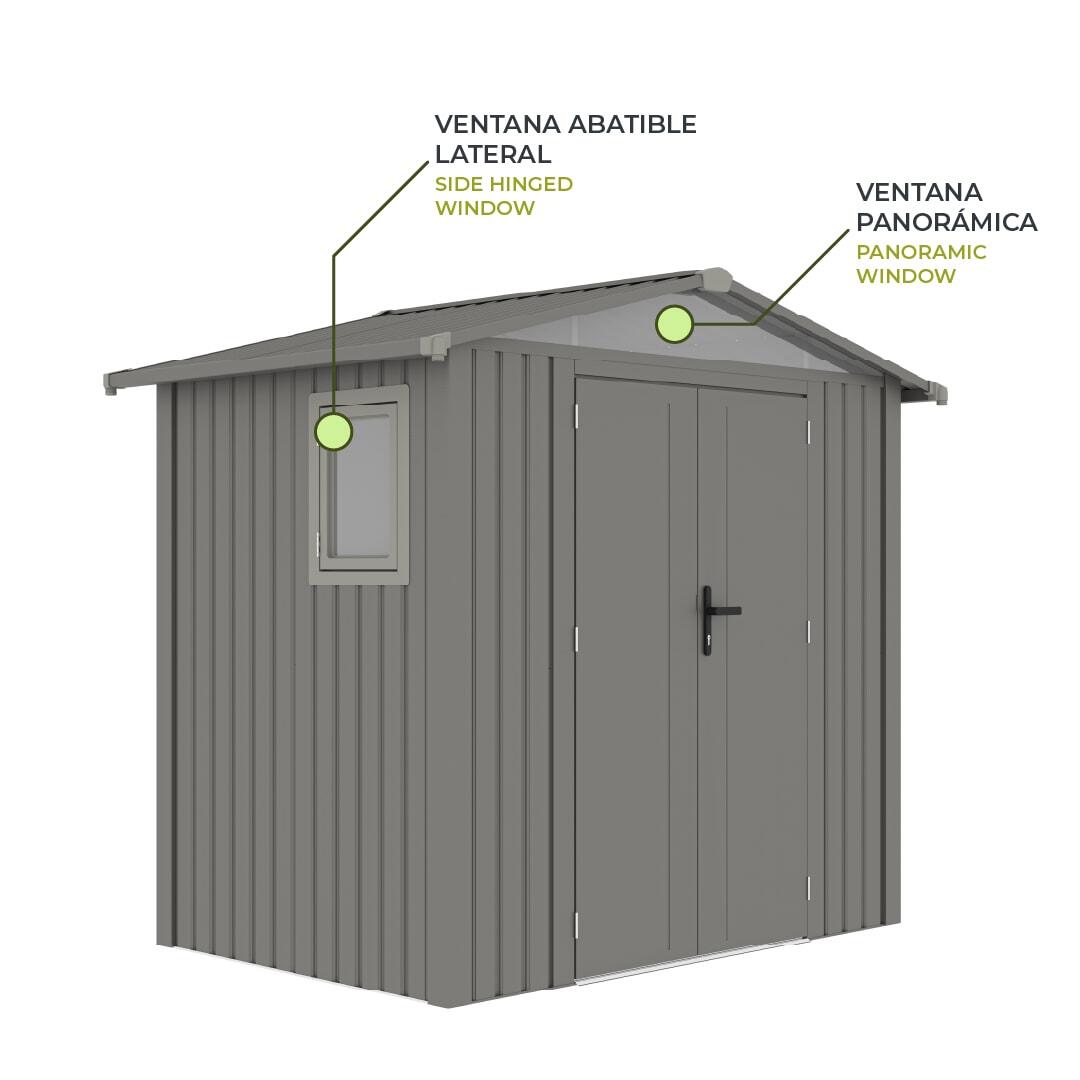 Caseta Metálica Gardiun Grunewald 4,03 m2 Exterior 240x168x220 cm de Acero 5/5