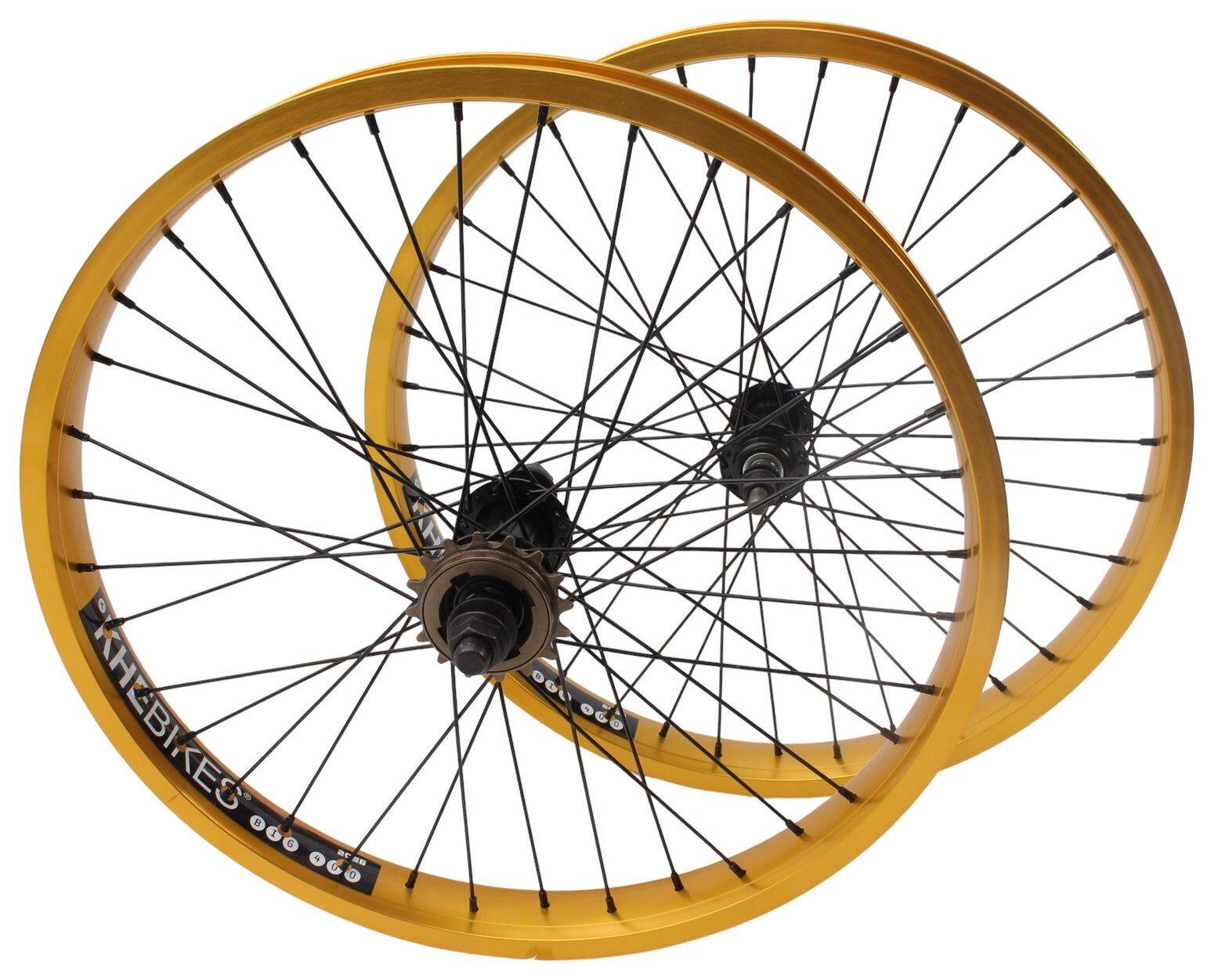 Paire de roues BMX KHE PRISM 20 pouces or 5/7