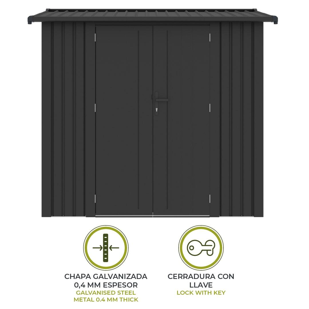 Caseta Metálica Gardiun Spree 4,1 m2 Exterior 232x176x212 cm 3/5