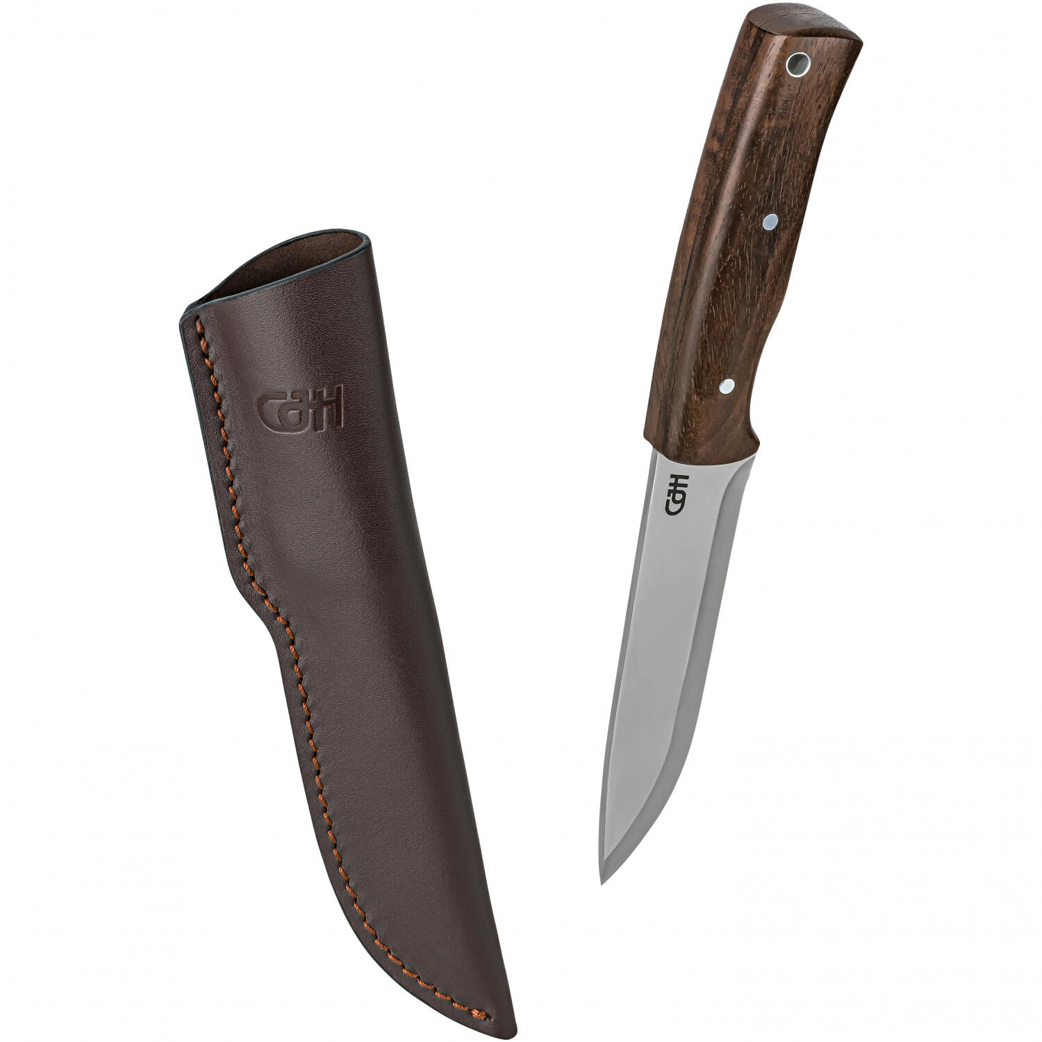 Cuchillo de cinturón cuchillo de trabajo outdoor pesca espiga completa madera 4/5