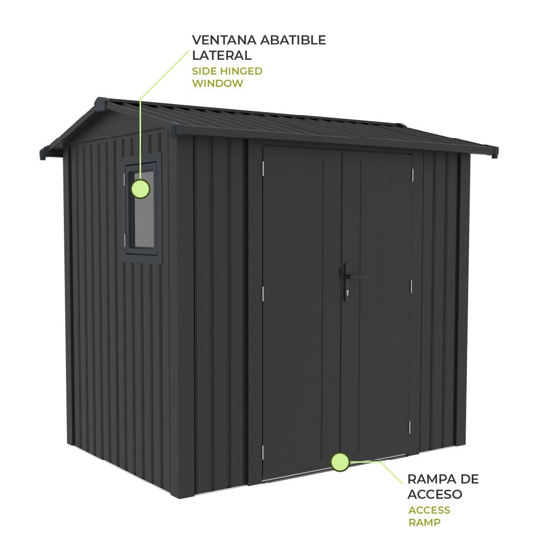 Caseta Metálica Gardiun Spree 4,1 m2 Exterior 232x176x212 cm 5/5