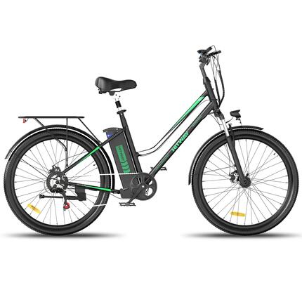 Vélo électrique 26 pouces, VTC Citybike, 90 km, Shimano 7 vitesses, BK8