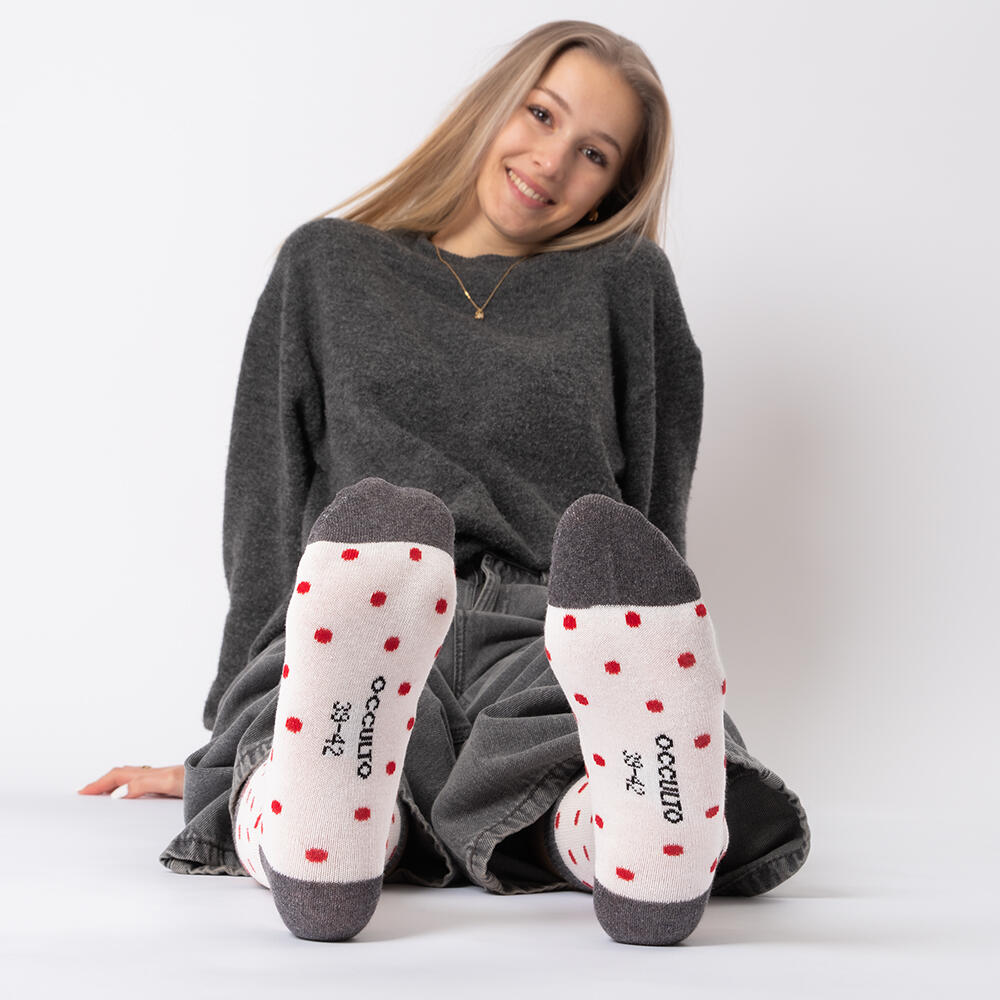 Damen Muster Socken 10 Paar (Modell: Michaela) 10BlkRed 39-42 3/6