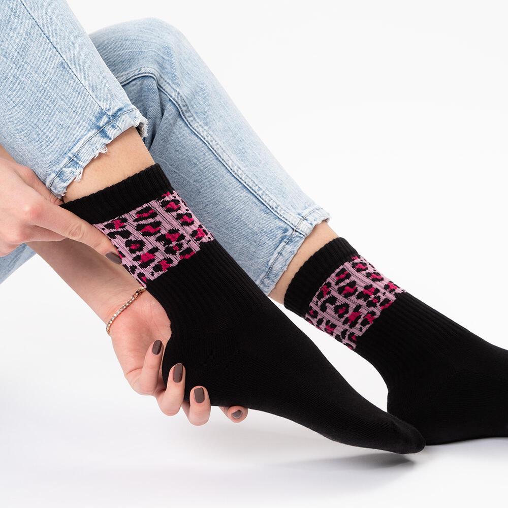 Damen Leoparden Muster Tennis Socken 6er Pack (Modell: Nala) 3/6