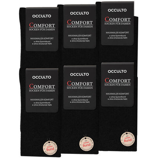 Damen Komfort Socken ohne Gummibund 6er Pack (Modell: Gabi)