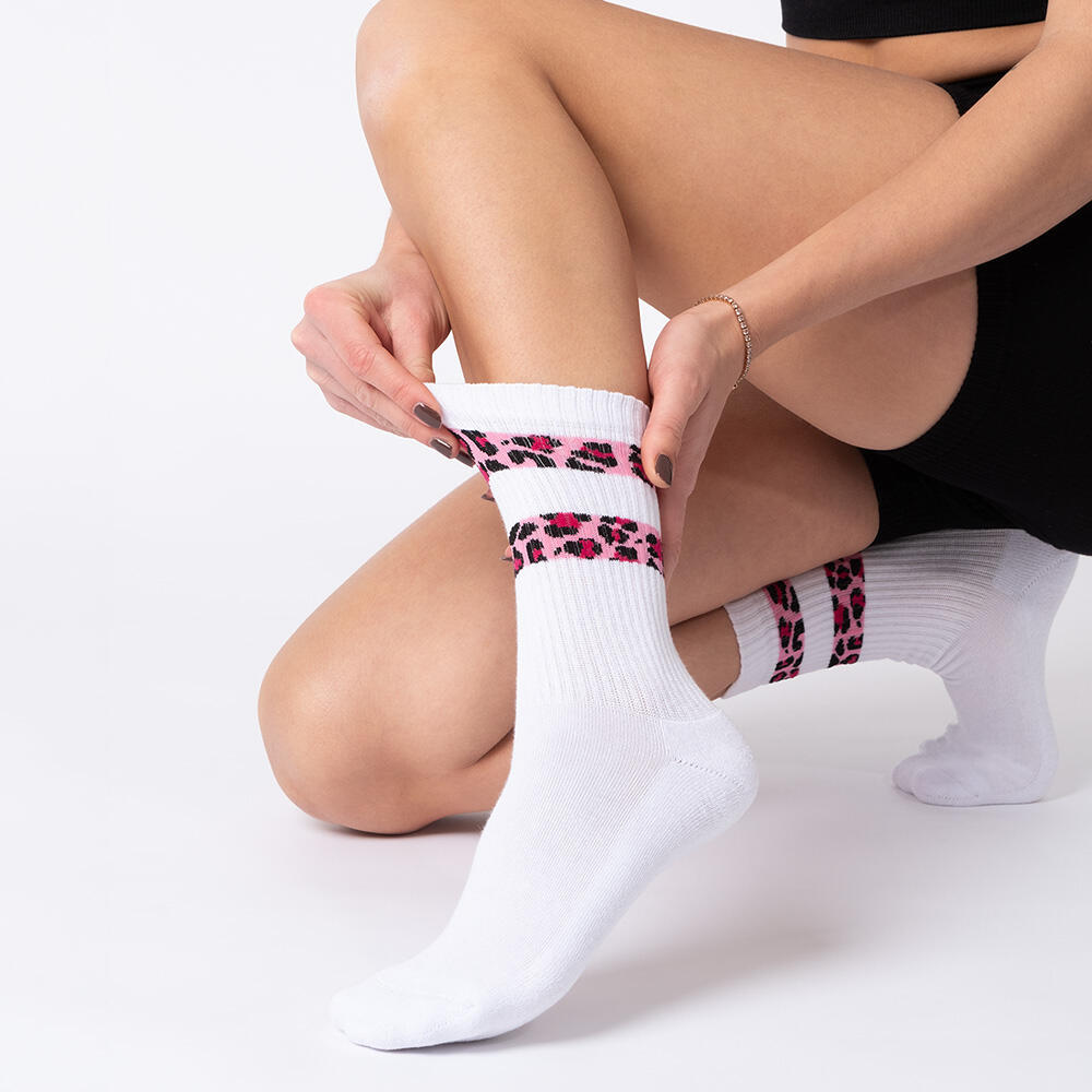 Damen Leoparden Muster Tennis Socken 6er Pack (Modell: Nala) 5/6