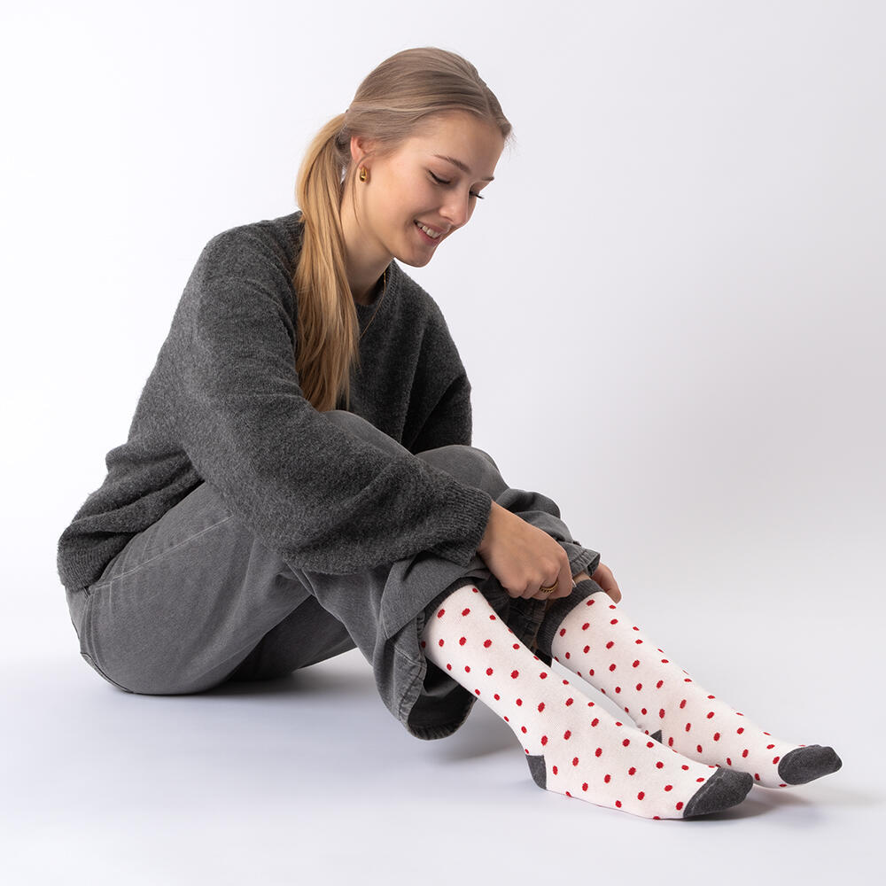 Damen Muster Socken 10 Paar (Modell: Michaela) 10BlkRed 39-42 4/6