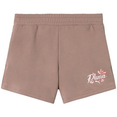 Puma gebloemde korte broek bruin high-waist 5" voor meisjes
