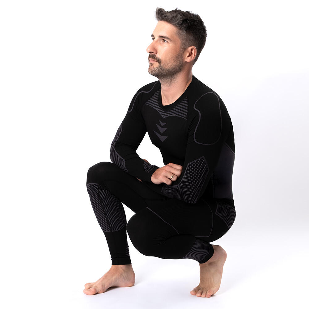 Thermounterwäsche Herren Set (Modell: James) Blk-Grey XXL 3/6