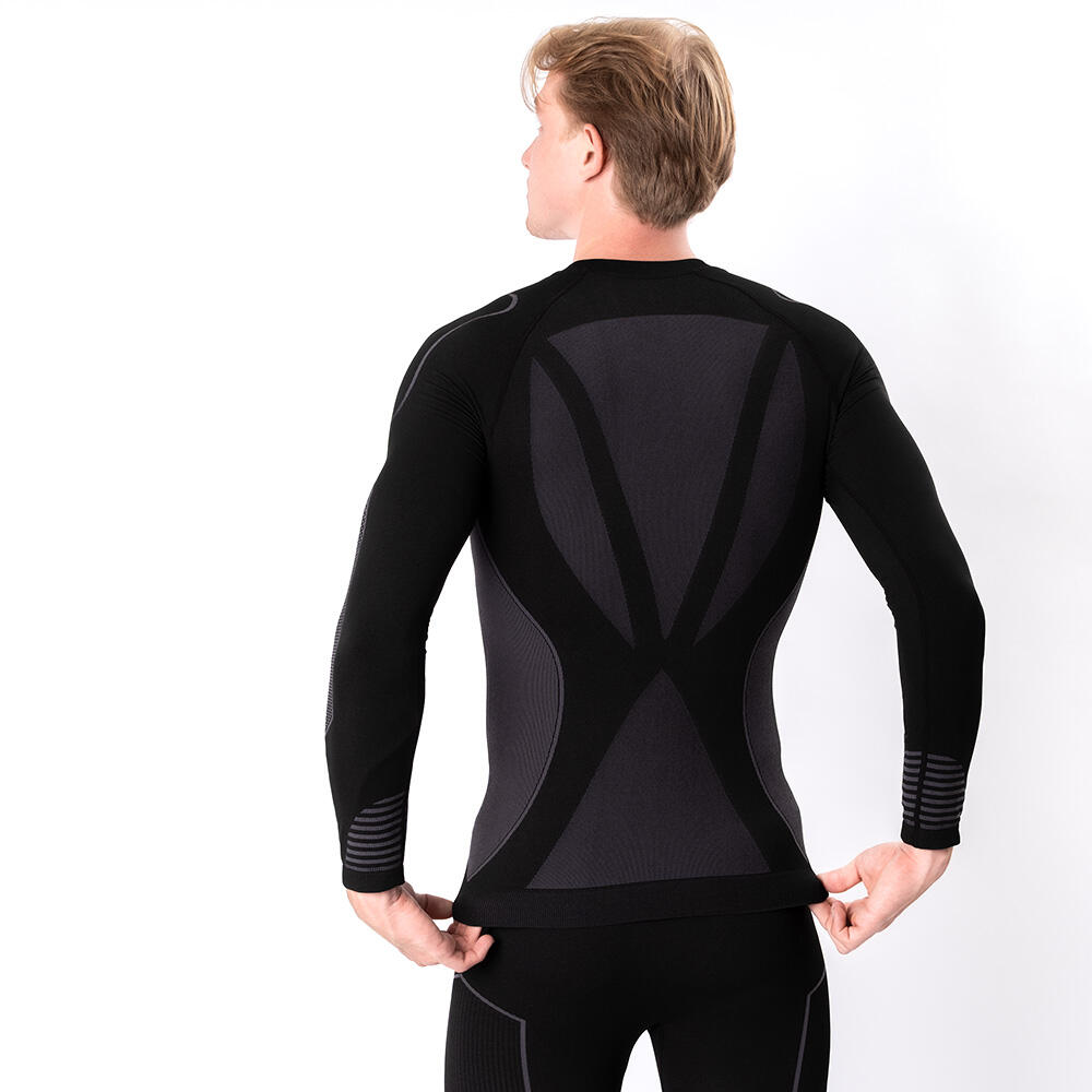 Thermounterwäsche Herren Set (Modell: James) Blk-Grey XXL 5/6