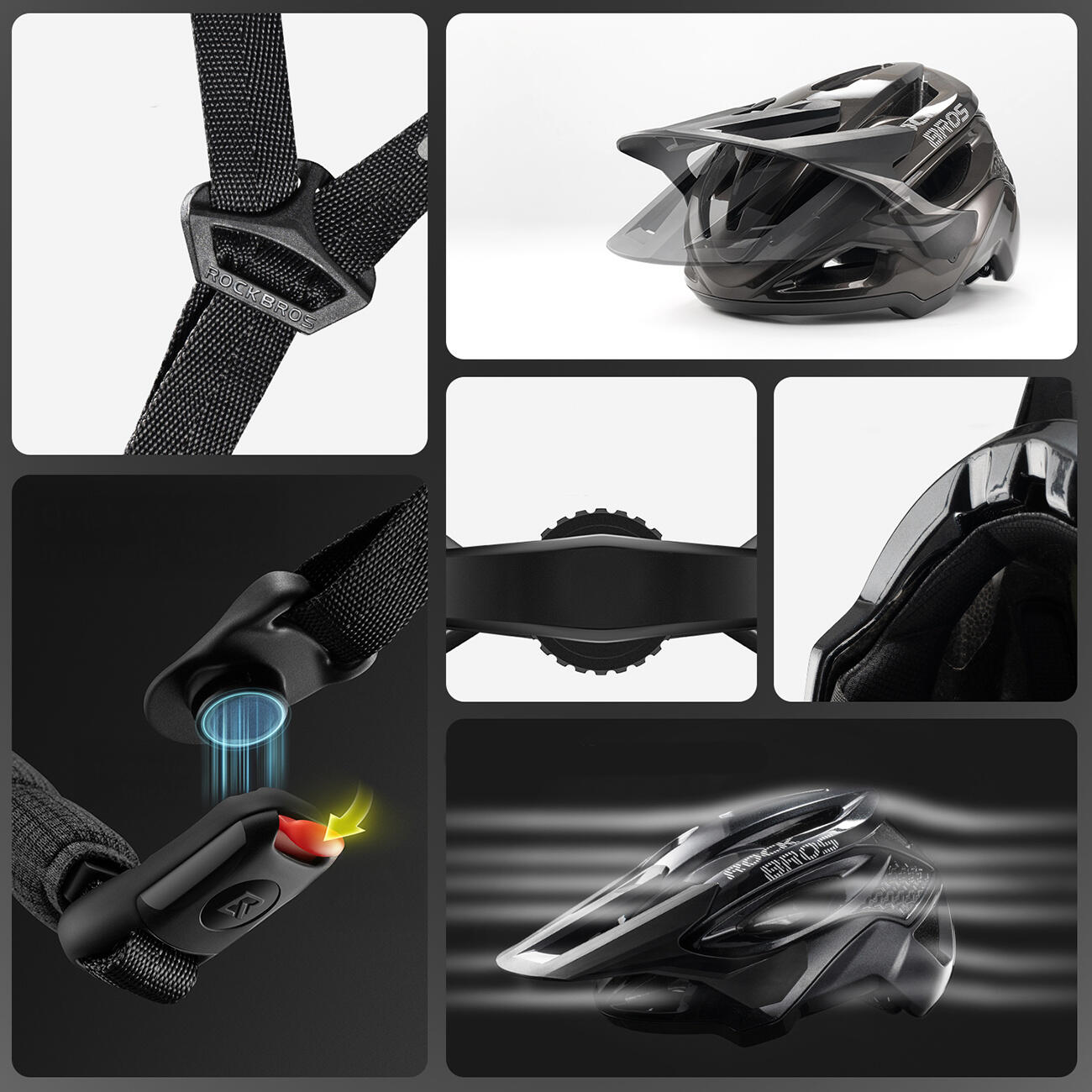 Casco da bicicletta regolabile con visiera 5/7