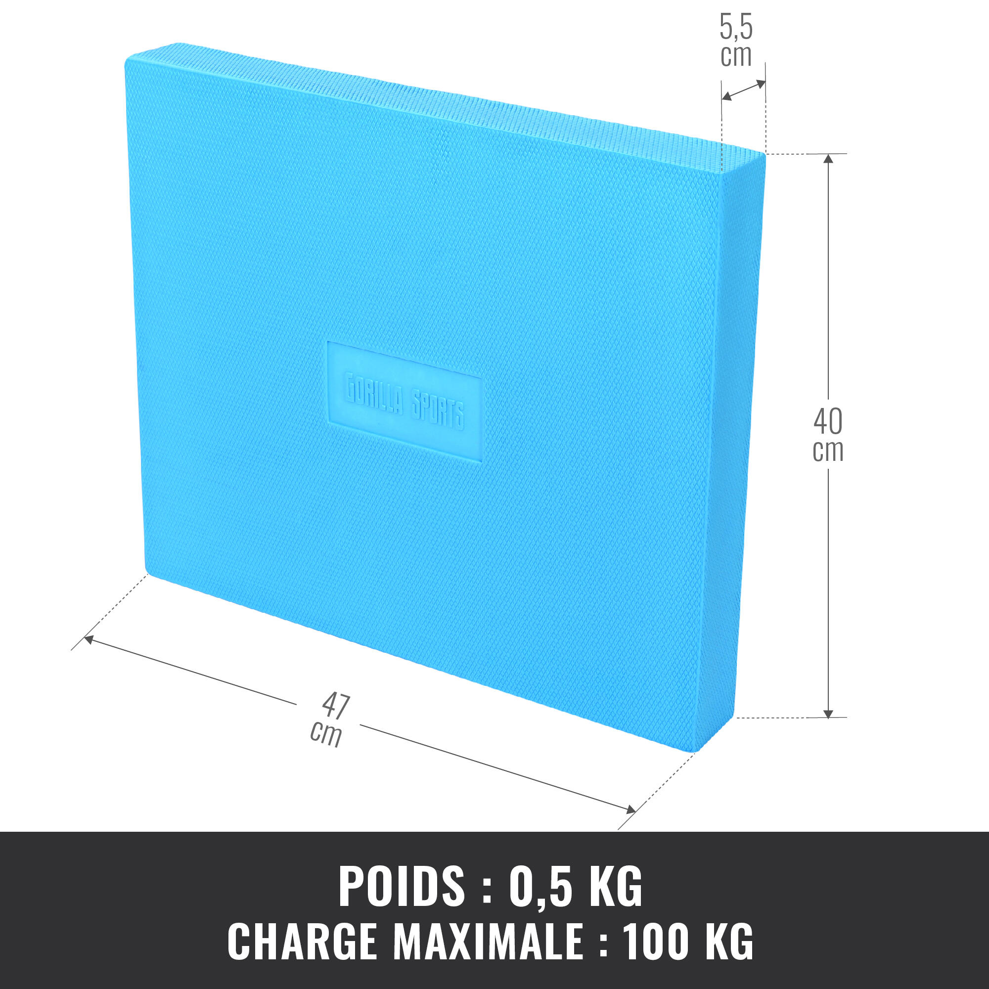BLOC YOGA EN MOUSSE 47CM X 40CM X 5,5CM | PILATES ET FITNESS | COLORIS AU CHOIX 3/7