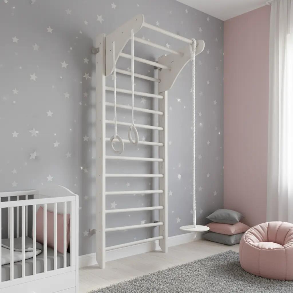 drabinka gimnastyczna Kinder Wood biały EU 5/7