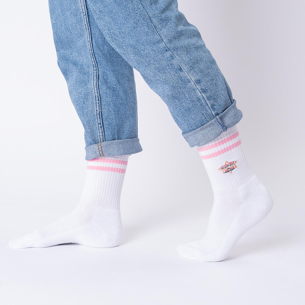 Damen Mama Geschenk Tennissocken 3er Pack (Modell: Mom) Mix1 35-38 3/6