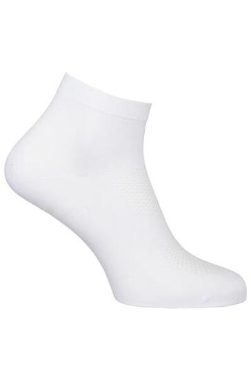 Chaussettes vélo gravel basses Essential respirantes 9 cm blanc