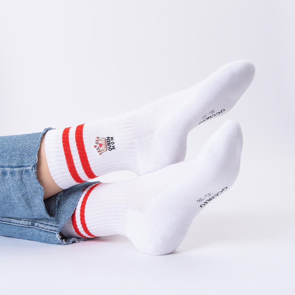 Damen Mama Geschenk Tennissocken 3er Pack (Modell: Mom) Mix1 35-38 4/6