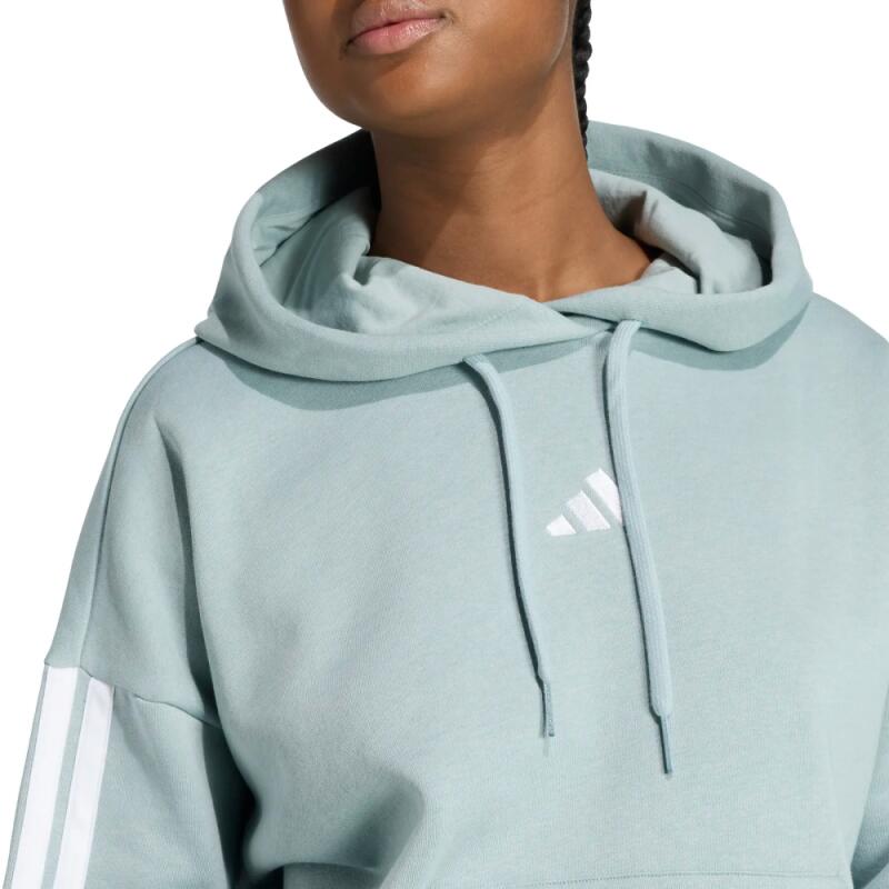 Sudadera con capucha adidas W 3S FL HD KC5160 para mujer, gris jaspeado 3/4