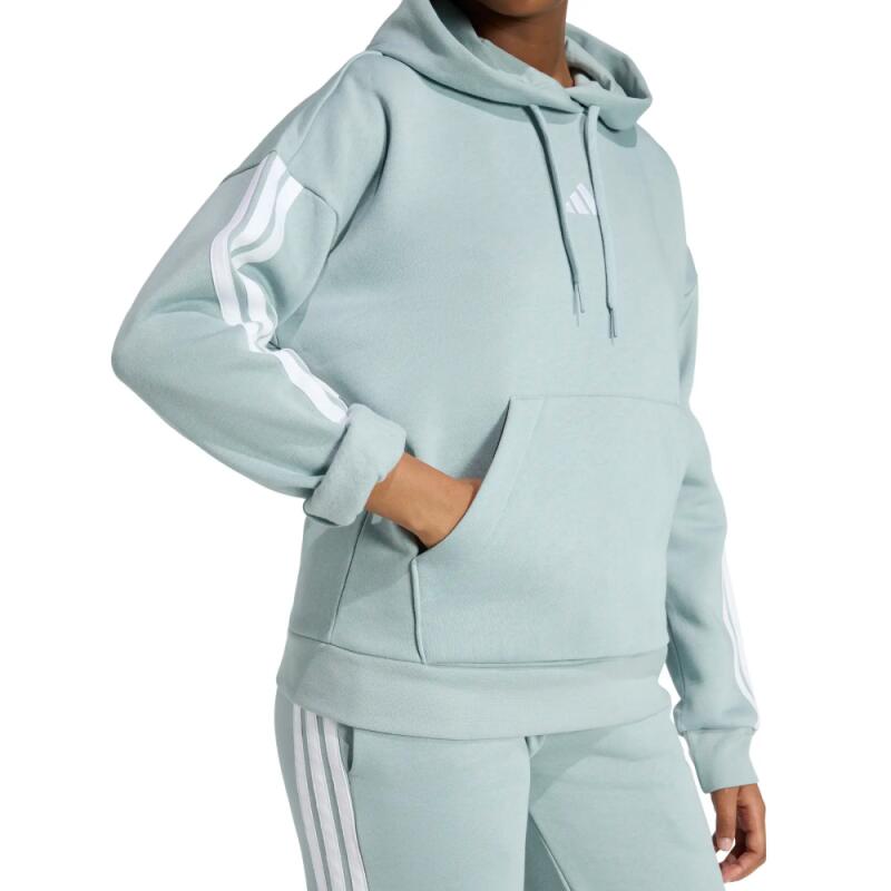 Sudadera con capucha adidas W 3S FL HD KC5160 para mujer, gris jaspeado 2/4