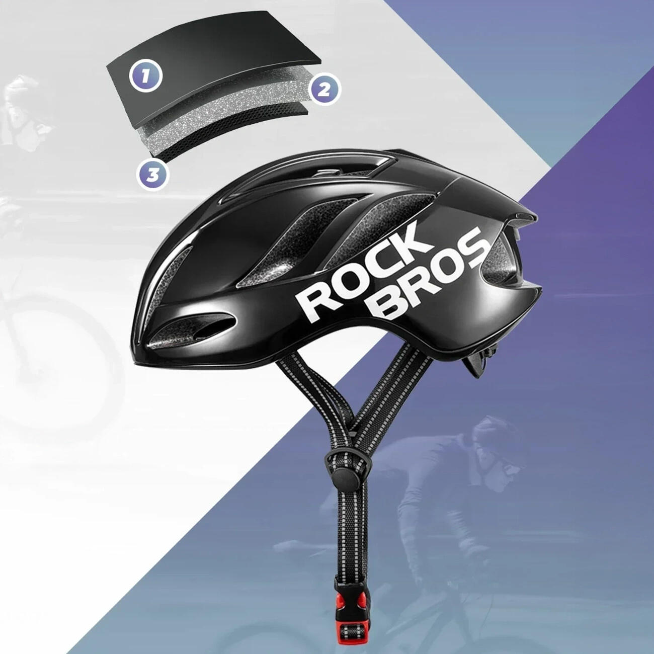 Kask rowerowy Rockbros regulowany 3/7