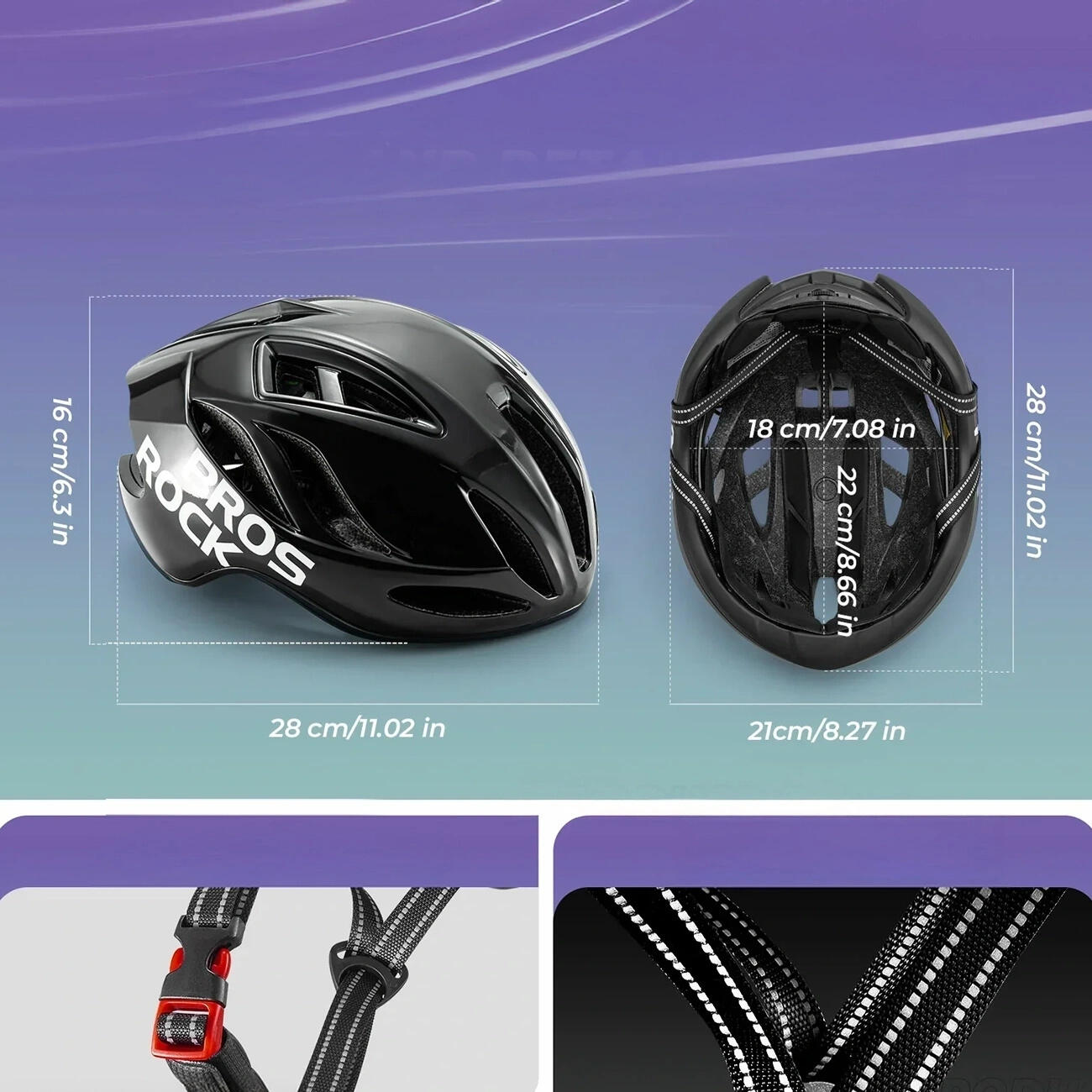 Kask rowerowy Rockbros regulowany 2/7