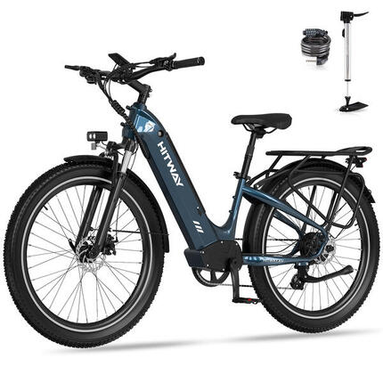 Elektrische stadsfiets 26*3,0", bereik 80-150 km, lage instap, BK16