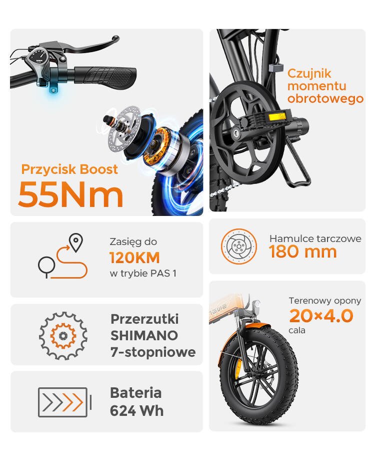 Składany rower elektryczny ENGWE EP-2 Boost 5/7