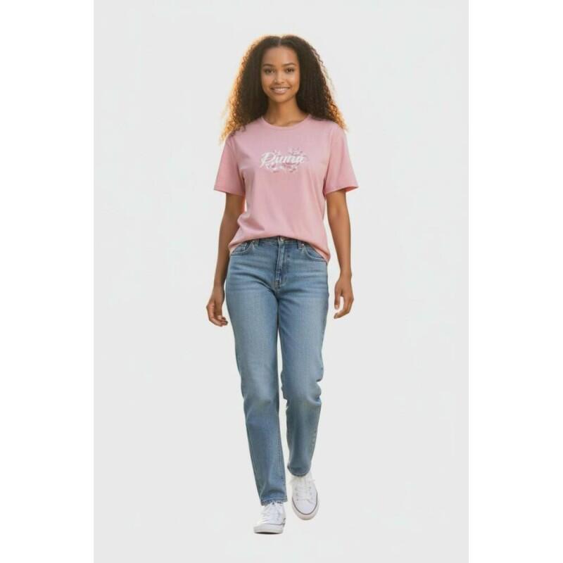 Camiseta PUMA chica rosa Floral Graphic Cat 694464-26 3/3
